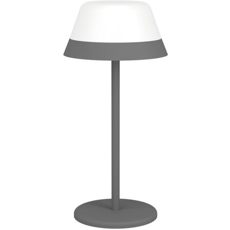Lampade Da Tavolo Esterno Moderna Meggiano Policarbonato Grigio E Bianco Led