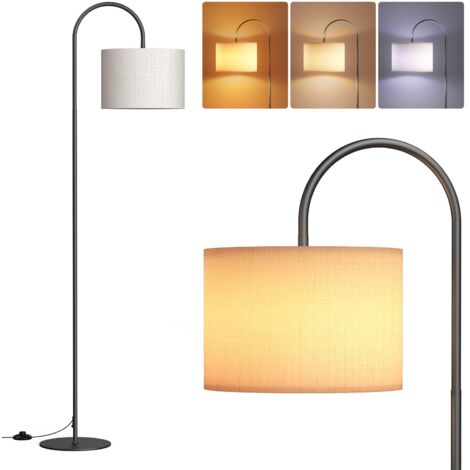 Lampade da terra da 720 lumen - Lampadina LED da 12 W, lampada da terra moderna con paralume in lino, 3 temperature di colore