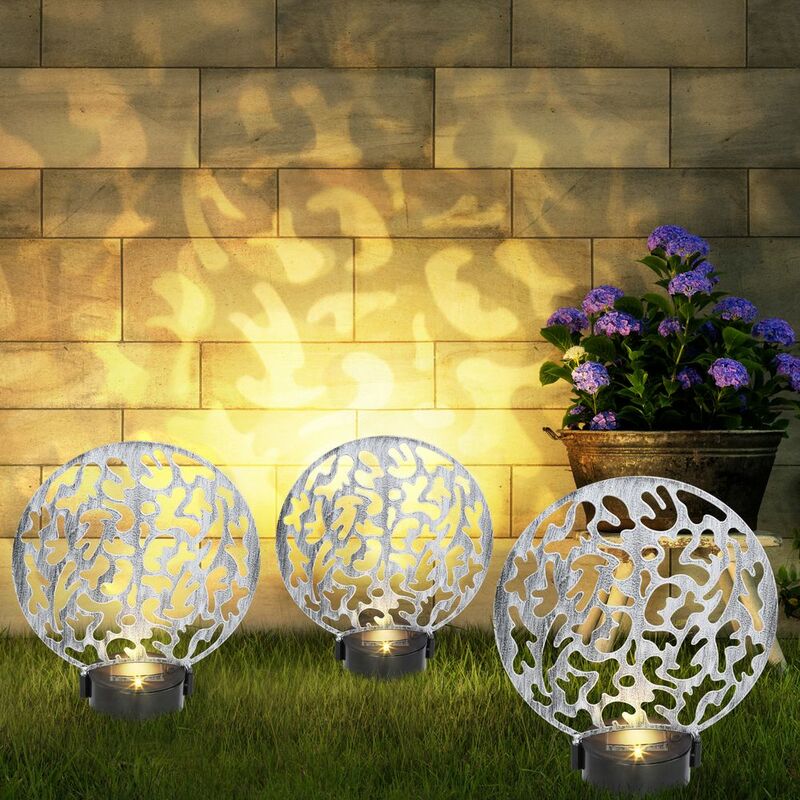Image of Lampade decorative da giardino, lampade solari per uso esterno, decorazione da terrazza a led da giardino, solare, punta di terra e punzonatura