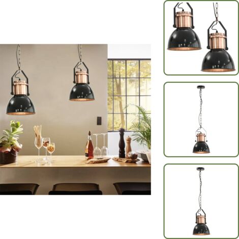 Lampade E27 - vidaXL Lampade da Soffitto 2 pz Nero Tondo E27 - Lampade nere