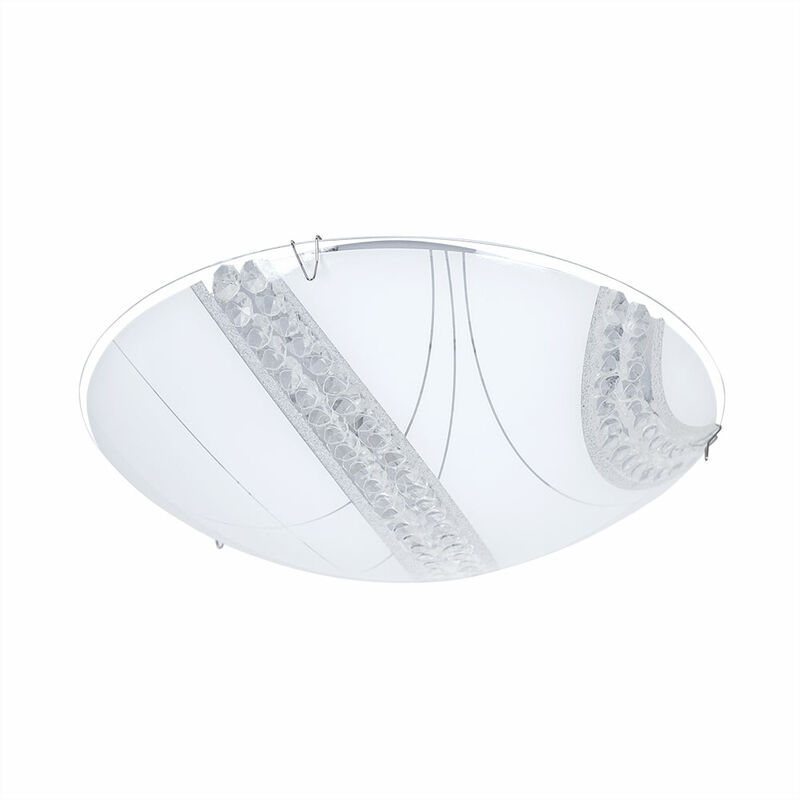 Image of Lampade in cristallo plafoniera in vetro illuminazione lampada in cristallo plafoniera, vetro metallo satinato bianco, 1x led 12W 1200Lm bianco