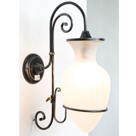 LAMPADE LINEA ANFORA LAMPADA A MURO APPLIQUE CON GIARA IN VETRO GHIACCIO