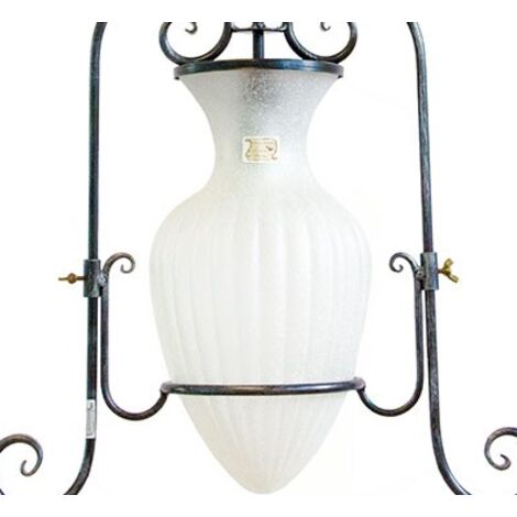 LAMPADE LINEA ANFORA LAMPADARIO A SOSPENSIONE CON GIARA IN VETRO GHIACCIO