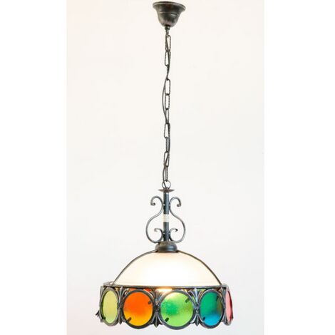 LAMPADE LINEA COLORI LAMPADARIO A SOSPENSIONE Ø 34 CON CUPOLA IN VETRO