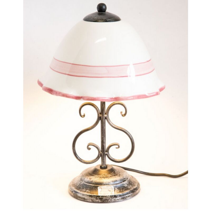 Image of Cruccolini - Lampade linea vintage lampada da tavolo applique 1 luce rosa o gialla colore: rosa