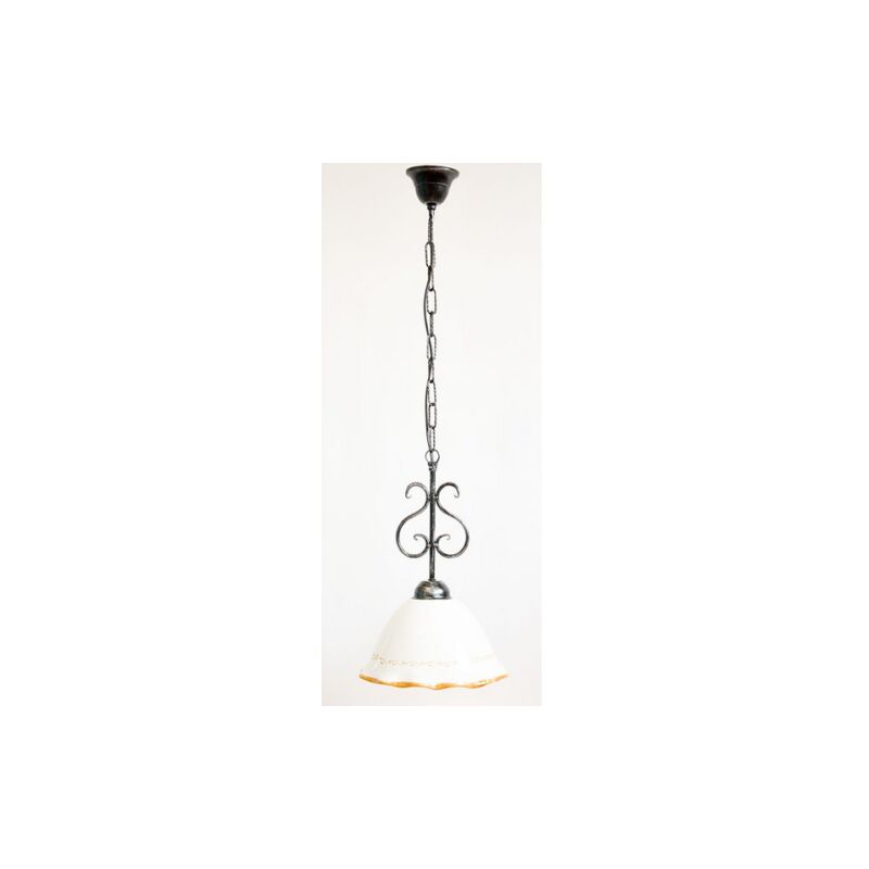 Image of Lampade linea vintage lampadario 1 luce ceramica gialla cm � 25x38