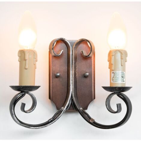LAMPADE LINEA WOOD LAMPADA A MURO APPLIQUE A 2 LUCI