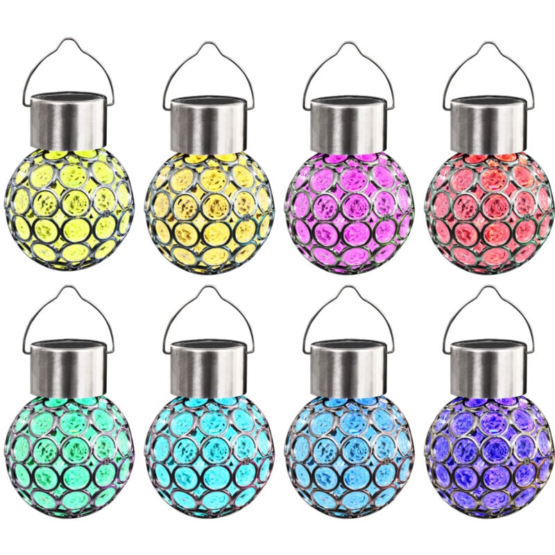 Lampade Solari Sospese 8 pz con LED RGB