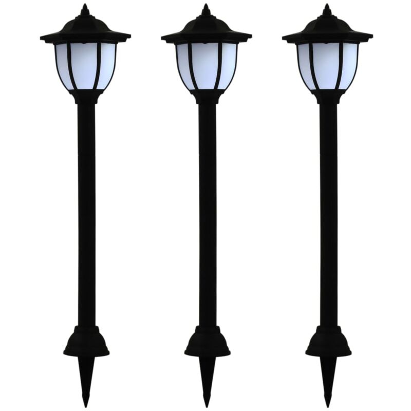 Lampade Solari da Esterni 3pz a led Nero Vidaxl 73552