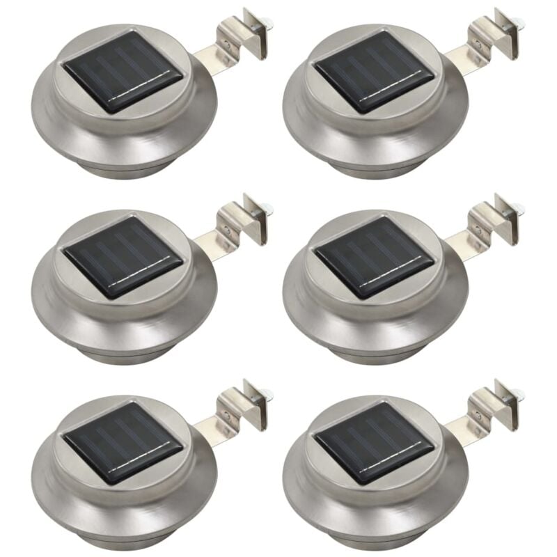 Lampade Solari da Esterni 6 pz a led Rotonde 12 cm Bianco - Vidaxl