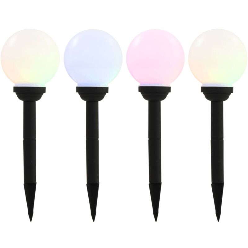 Lampade Solari da Esterni Sferiche 4pz led rgb 15cm - Vidaxl