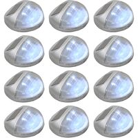 Lampade Solari da Parete da Esterni a LED 12 pz Rotonde Argento