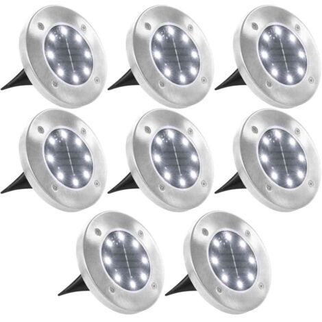 Lampade Solari da Terra 8 pz Luci a LED Bianche vidaXL
