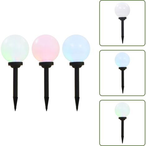 Lampade solari per giardino - vidaXL Lampade Solari da Esterni Sferiche 3 pz LED RGB 20 cm - Lampade solari per vialetti