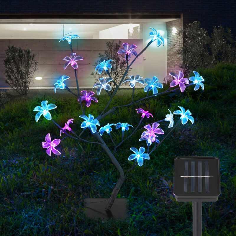 Image of Etc-shop - Lampade solari per la decorazione del giardino esterno luce solare per esterno lampada a spina con design ad albero, picchetto a terra in