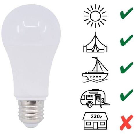 Lampadina 10-36V 7W E27 A60 per roulotte, camper e barche -