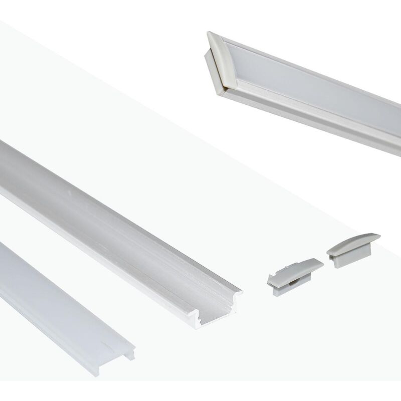 Image of Profilo in alluminio da incasso per striscia LED con diffusore - - Bianco