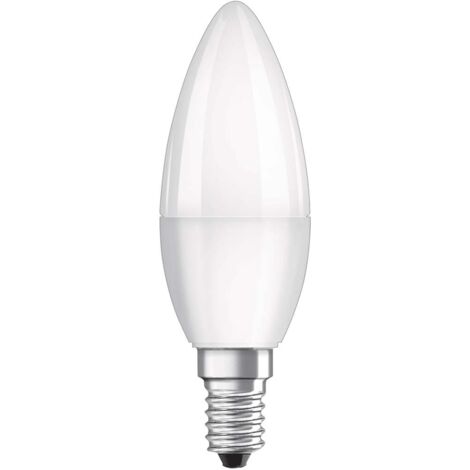 Lampadina a fiamma smerigliata E14 LED, 4,9W, bianco caldo.