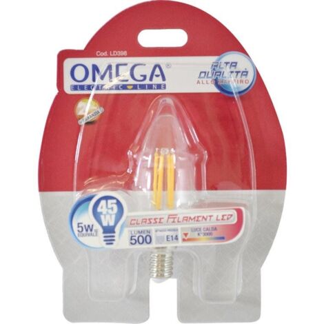 LAMPADINA A FILAMENTO CANDELA C35 5W E14 3000K