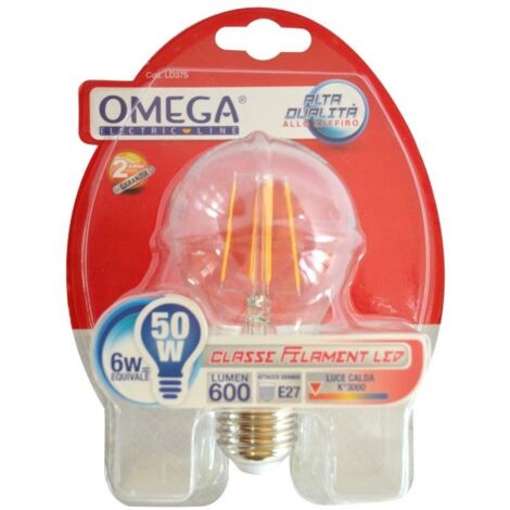 LAMPADINA A FILAMENTO GOCCIA A60 6W E27 3000K