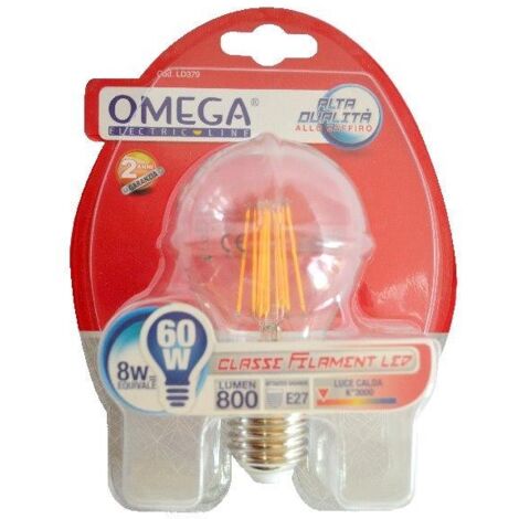 LAMPADINA A FILAMENTO GOCCIA A60 8W E27 3000K