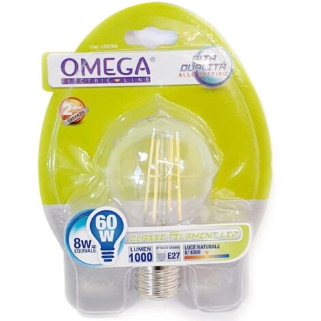 LAMPADINA A FILAMENTO GOCCIA A60 8W E27 4000K