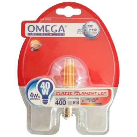 LAMPADINA A FILAMENTO SFERA LED 4W E14 3000K