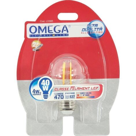 LAMPADINA A FILAMENTO SFERA LED 4W E27 3000K