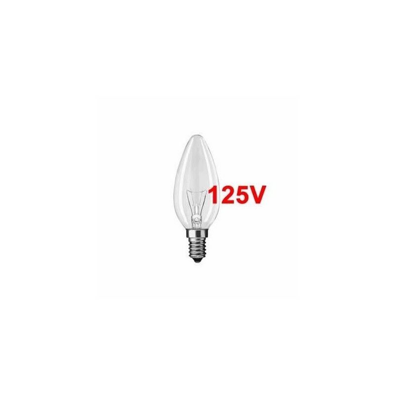 Lampadina a incandescenza 125V candela 40W E14