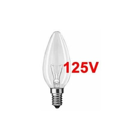 Lampadina a incandescenza 125V candela 60W E14