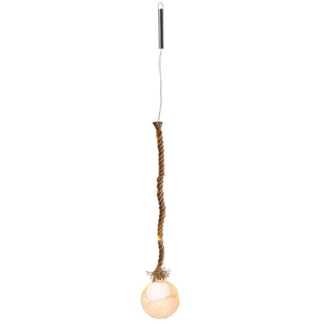 Lampadina a led Ø 15 cm effetto vintage con corda in juta a Batteria
