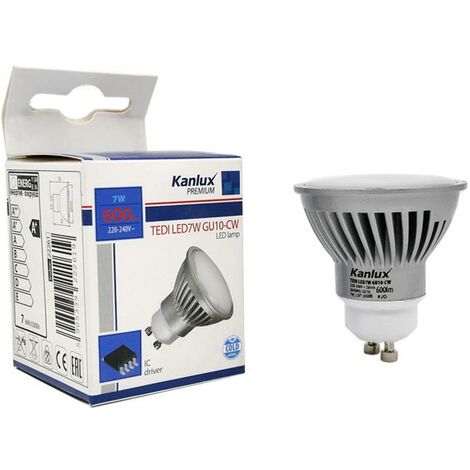 LAMPADINA A LED 7W GU10 6000K   FASCIO DI LUCE 110 GRADI                                                 - Luce FREDDA
