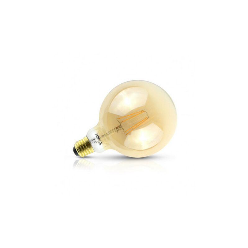 Vision-el - Lampadina led E27 G125 Filamento AC220/240V 8W 1000lm 300° IP20 Ø125mm - Bianco Hot 2700K