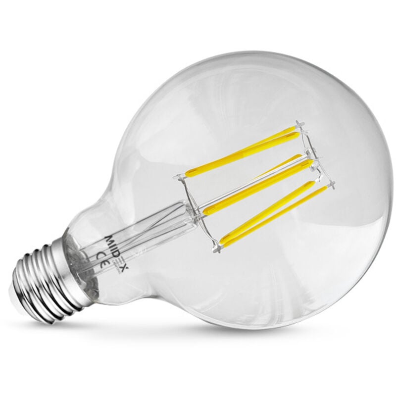 Vision-el - Lampadina led E27 G95 Filament 8W 1000lm 280° - Bianco Caldo 2700K