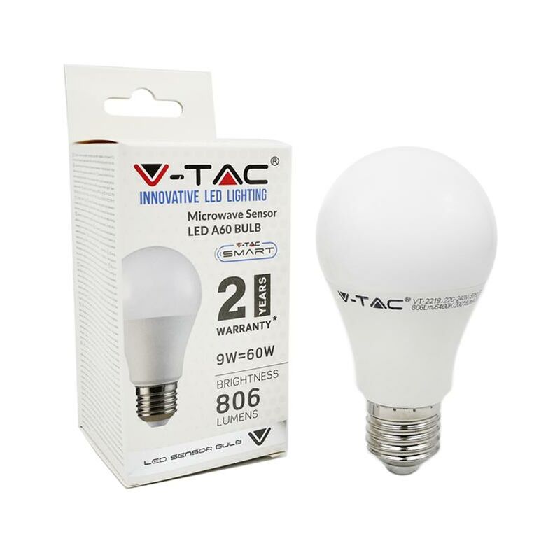 Lampadina a led 9W E27 A60 RA80 sensore a