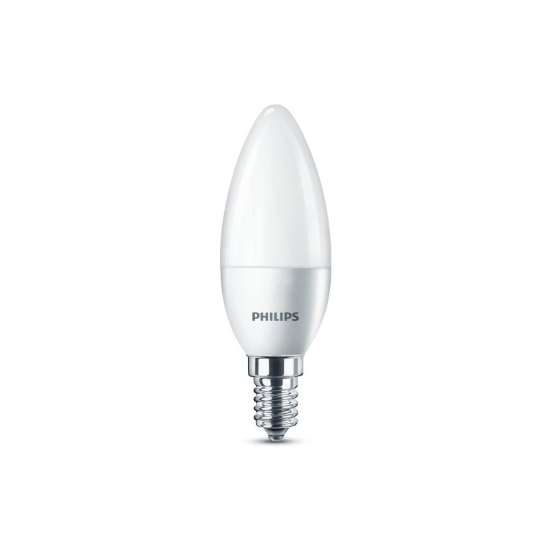 Image of Philips LEDOL40SMCW Lampadina LED Oliva, Plastica, 5.5W Equivalenti a 40W, E14, Bianco [Classe di efficienza energetica A+]