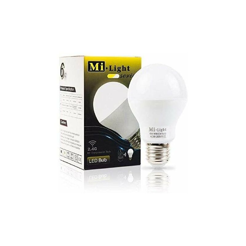 Lampadina a led E27 6w Cct Rf 2,4ghz Fut017