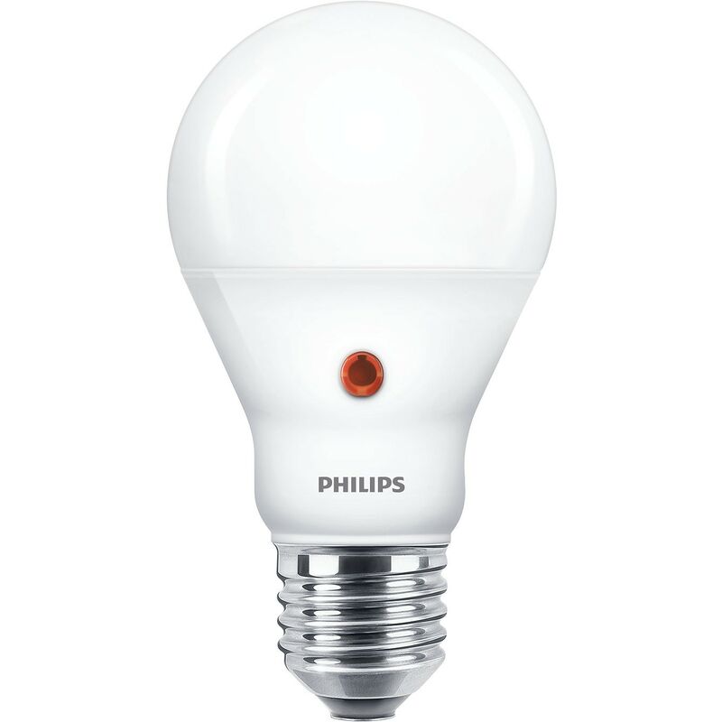 Image of Lampadina a led Philips goccia 60W E27 4000K, luce bianca sensore crepuscolare