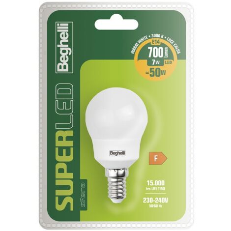 Lampadina a Led SuperLED Sfera E14 7W 3K 700Lm Luce Calda
