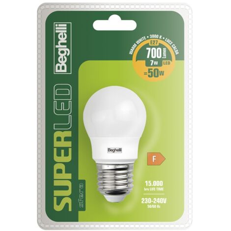 Lampadina a Led SuperLED Sfera E27 7W 3K 700Lm Luce Calda