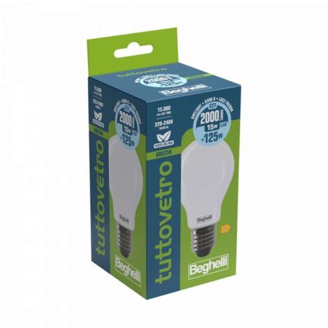 Lampadina a Led Tuttovetro Goccia 15W E27 6K5 Luce Fredda