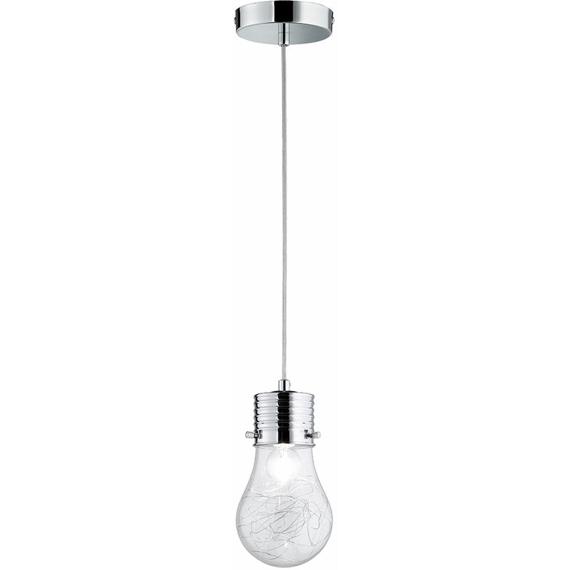 Image of Lampadina a sospensione lampada vintage soggiorno lampada a sospensione lampadina decorativa E14, rete metallica, h 150 cm Wofi 600301010150