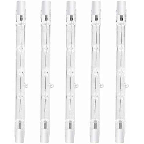Lampadina alogena dimmerabile R7s da 100 W, 118 mm, bianco caldo 2800 K, faretto lineare R7s, AC 220-240 V per illuminazione domestica, lavoro, sicurezza, illuminazione stradale, ecc. (5 pezzi)