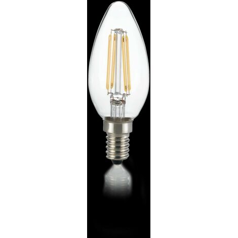 LAMPADINA ATTACCO E14 OLIVA IN VETRO TRASPARENTE 4 W 480 lm 3000 K Ø 35 x H 98 mm