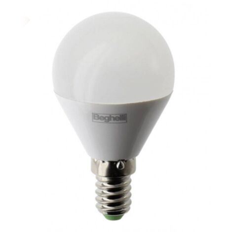 Lampadina Beghelli sfera LED E14 5W 6500K luce bianchissima 56987