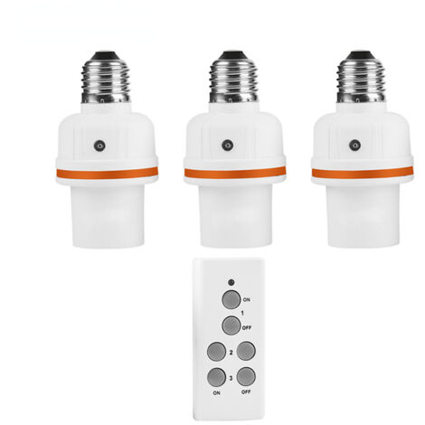 Lampadina con telecomando RS-6 Smart Socket E27 Base, 1 telecomando, 3 portalampada