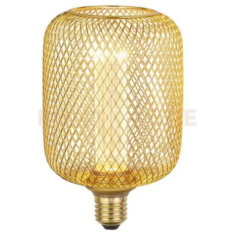 Lampadina Contemporanea Rete Metallica Acciaio Oro E27 3,5W 1800K