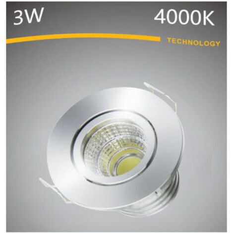 Lampadina da Soffitto Tonda Led ad Incasso 3W  Luce Naturale