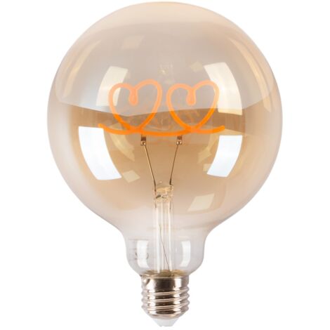 Lampadina decorativa a filamento "Hearts" E27 G125 - 4W - 2200K