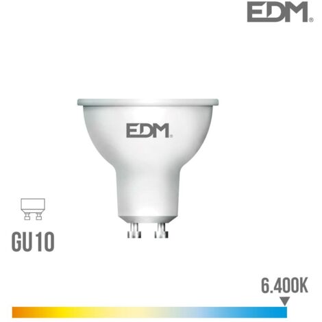 Lampadina dicroica LED gu10 8w 600lm 6400k luce fredda 120° ø5x5,5cm EDM